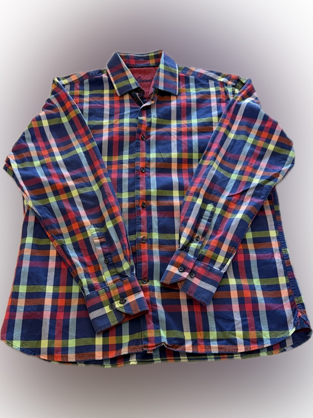 Visconti “My Favourite Garment” Men’s Plaid Button-Down Shirt | Size L